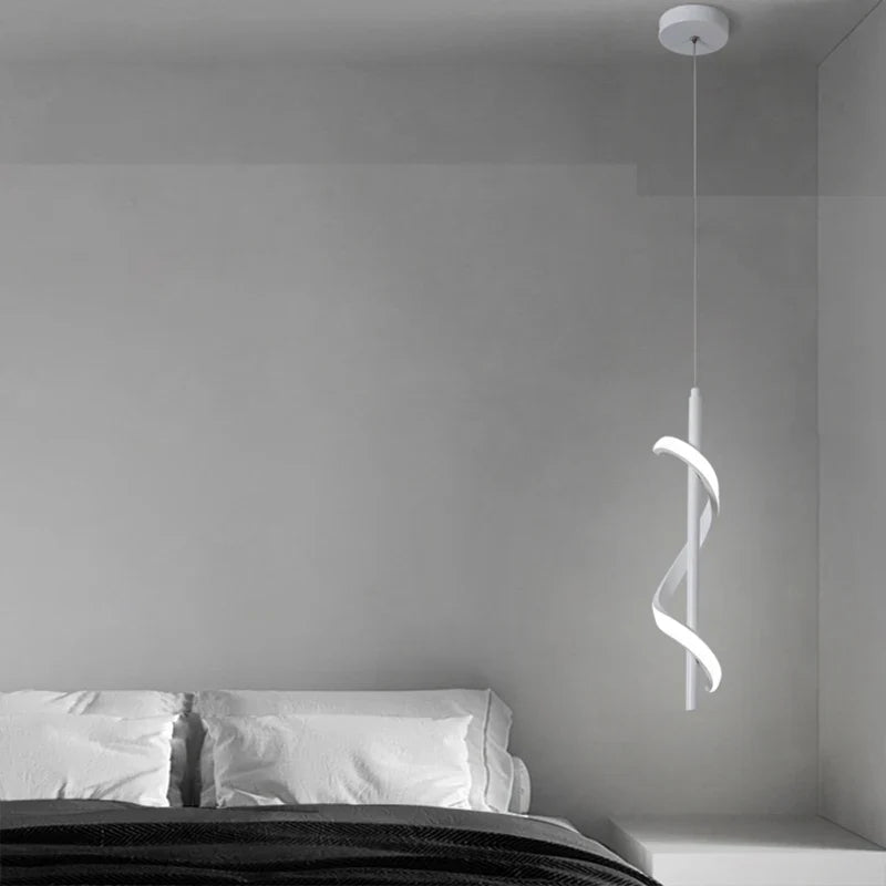 suspension led modernes avec long câble spirale