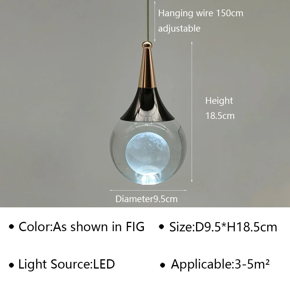 lustre cristal led design pour décoration intérieure moderne