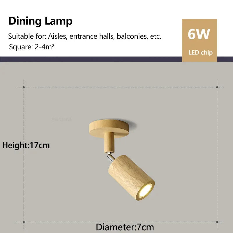 spot rotatif réglable en bois nordique luminaire vestiaire