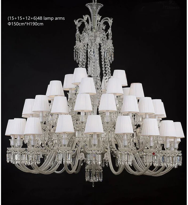 lustre en cristal transparent pour un éclairage élégant et raffiné