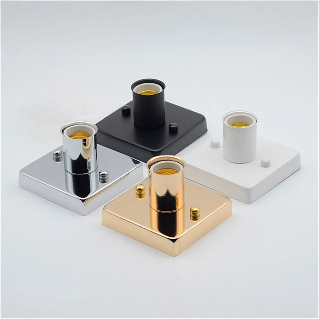 mini plafonnier carré encastré en céramique et métal doré