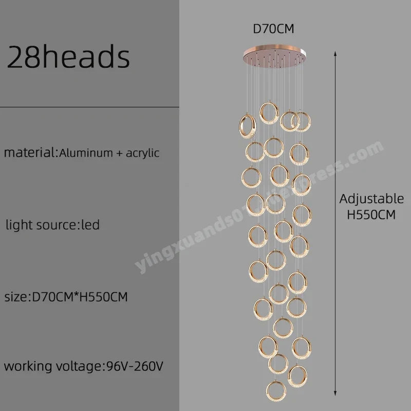 lustre à led design moderne pour éclairage suspendu élégant