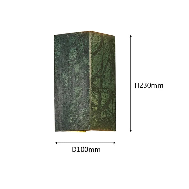 applique murale Style européen lumière de luxe vert naturel marbre décoratif moderne couloir salon chambre LED