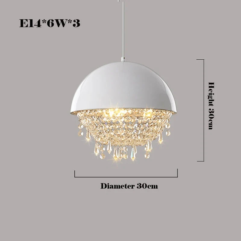 lustre suspension créatif charmant en cristal hémisphère design