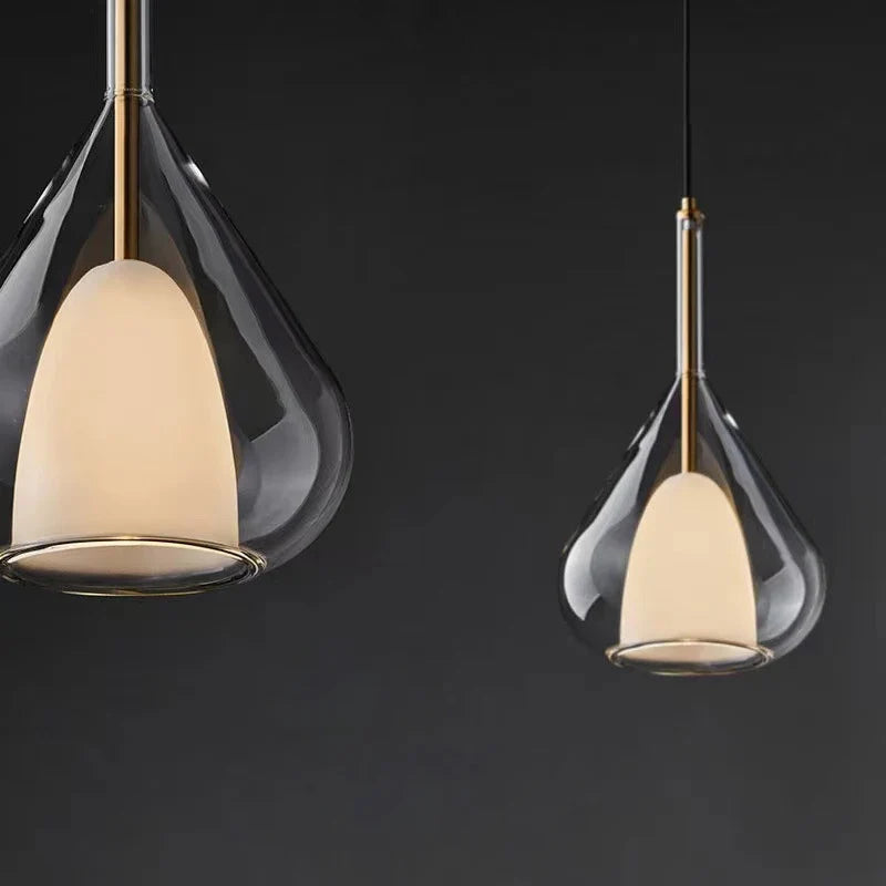 Suspension en verre lustre Led moderne lampe pendante de luxe cuisine salon chambre à côté de la lampe lustre en cristal