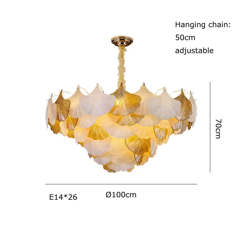 lustre suspendu led art déco ginkgo dimmable pour un éclairage élégant
