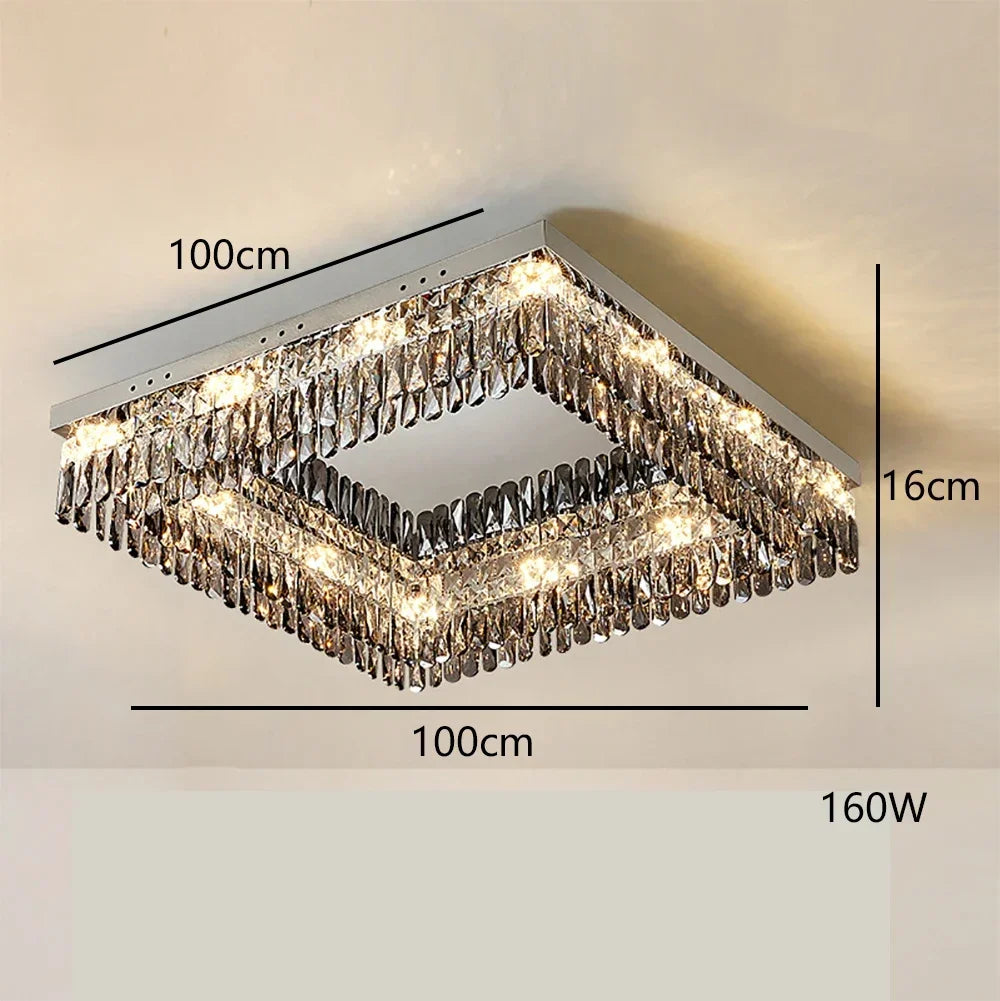 lustre moderne en cristal led design élégant pour décoration intérieure