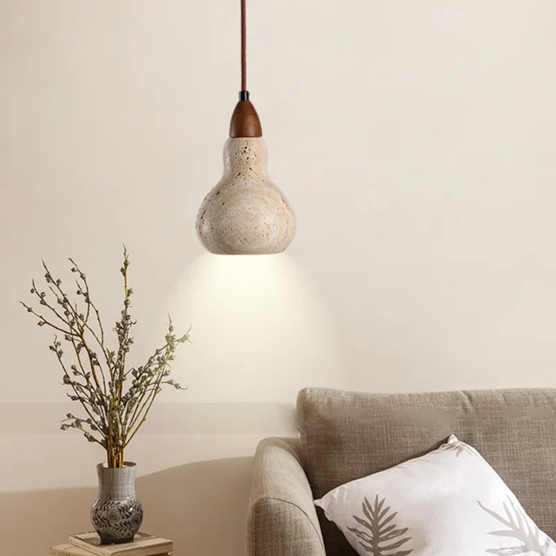 suspension vintage en pierre naturelle avec éclairage led