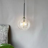 Boule de verre suspension LED éclairage cuisine salle à manger Restaurant lampe suspendue chambre chevet plafond lustre hôtel décoration