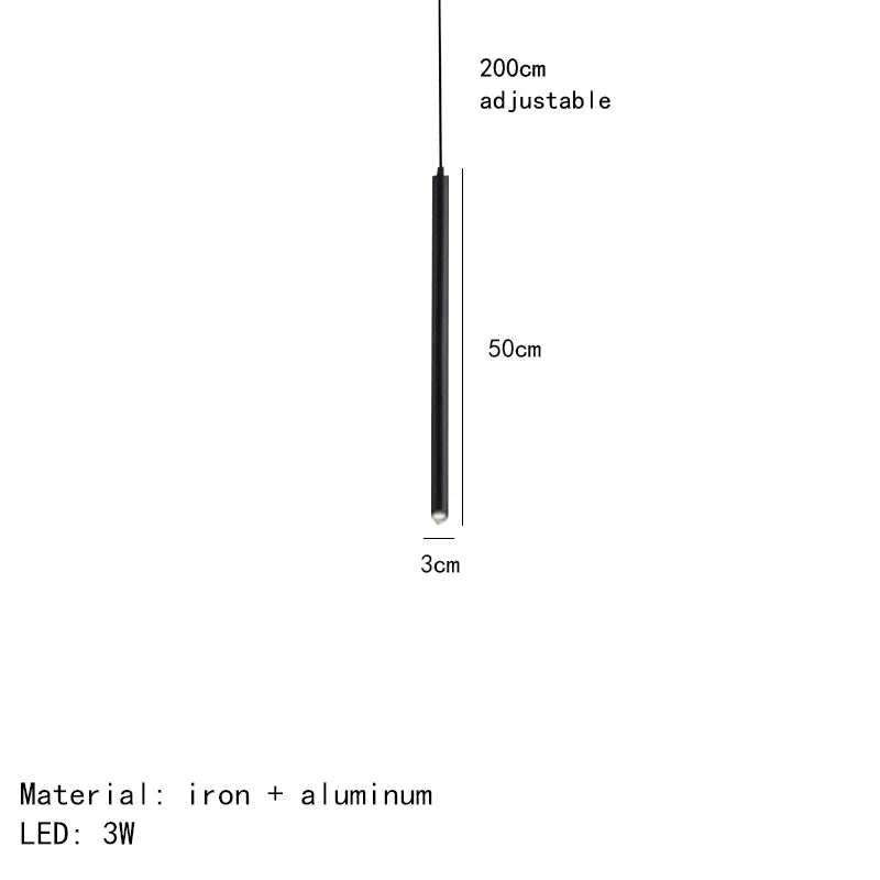 suspension led minimalistes en fer et aluminium réglable