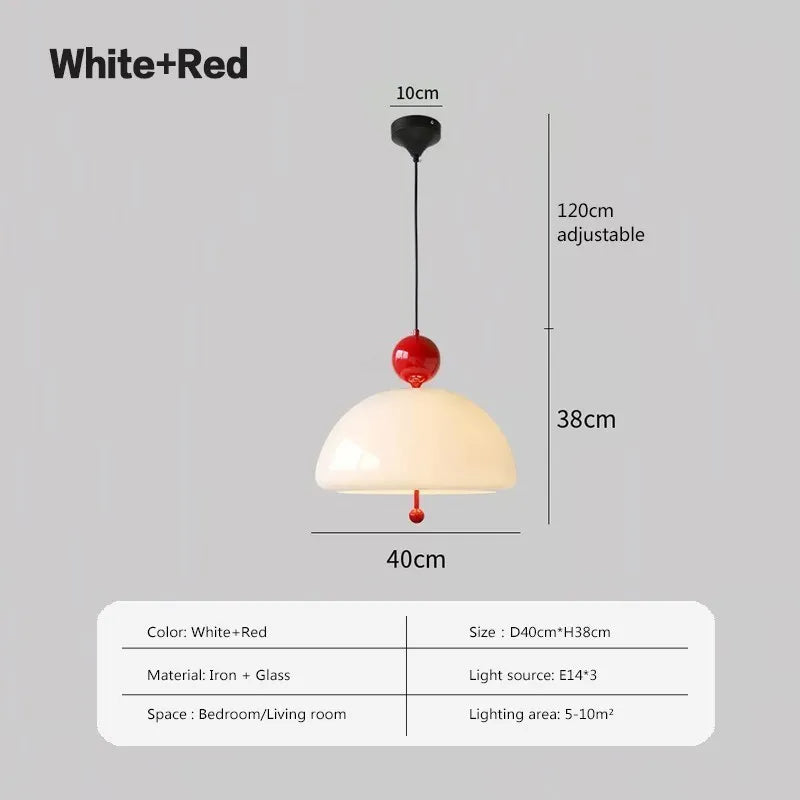 Suspension LED nordique en verre champignon