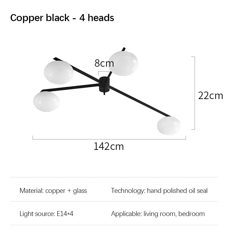 galet crème suspension luminaire led en verre français cuivre