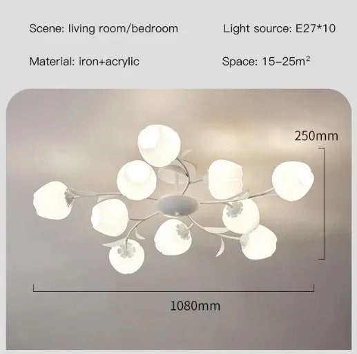 lustre moderne en forme de fleur pour décoration intérieure élégante