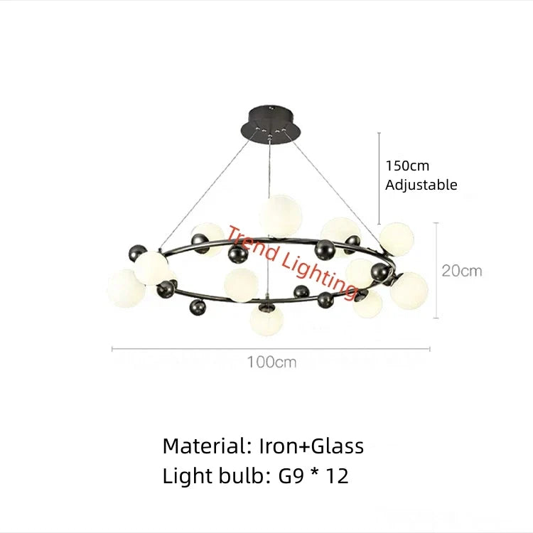 suspension nordique en métal et verre décoratif pour intérieur