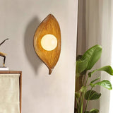 applique murale artistique en résine et verre en forme de feuille pour éclairage d'allée