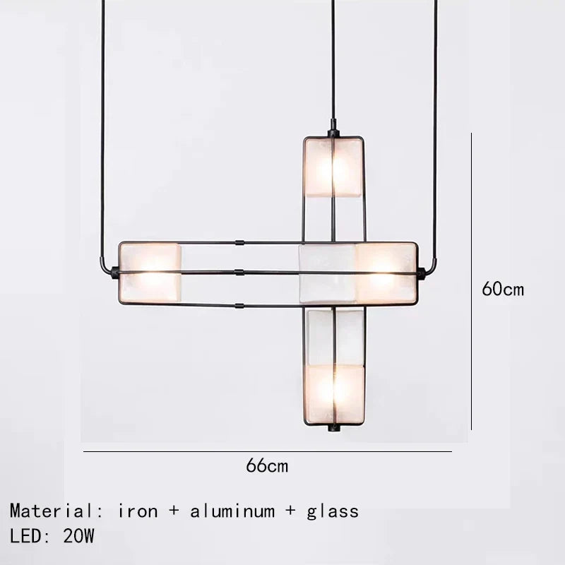Lustre Art déco d'intérieur en verre blanc or noir en métal pour Hall d'hôtel salle à manger cuisine Bar lampe suspendue