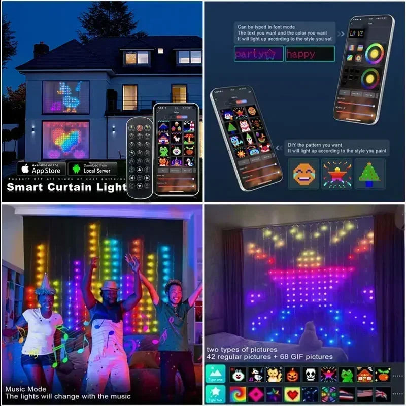 guirlande lumineuse intelligente 400 led bluetooth musique décorative