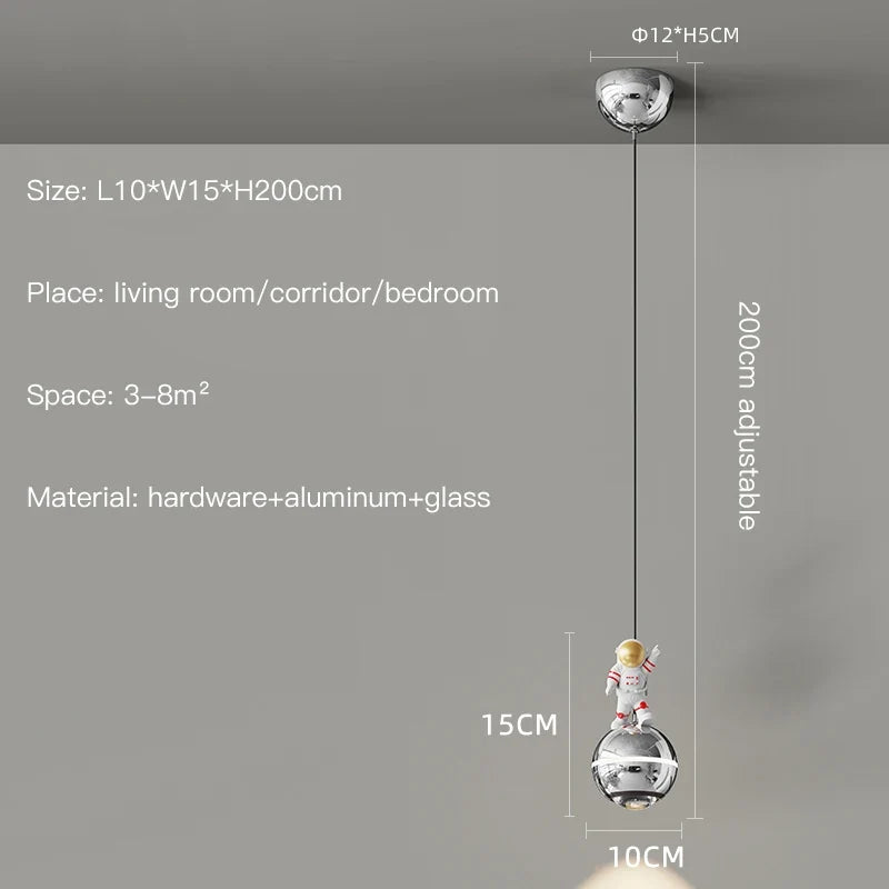 lustre moderne led design astronaute petites suspension