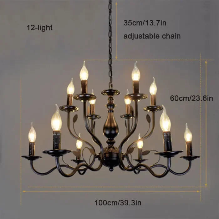 lustre rétro industriel en fer imitation bougie pour décoration intérieur