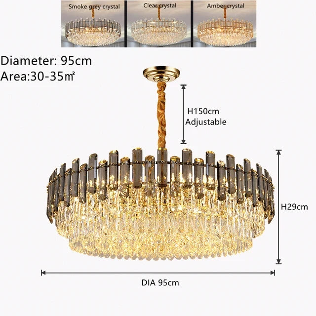 lustre moderne en cristal k9 pour éclairage intérieur