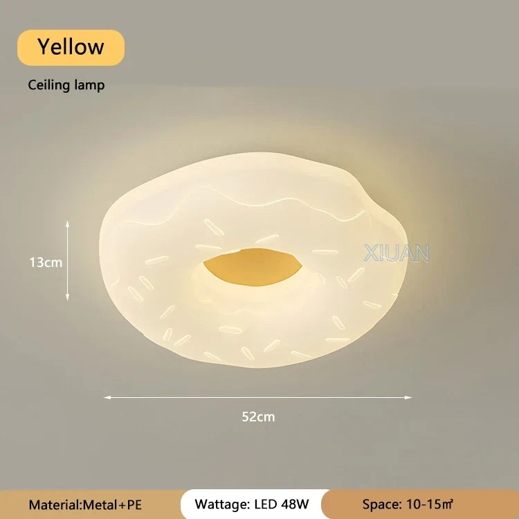 plafonnier créatif en forme de beignet pour décoration intérieure enfant