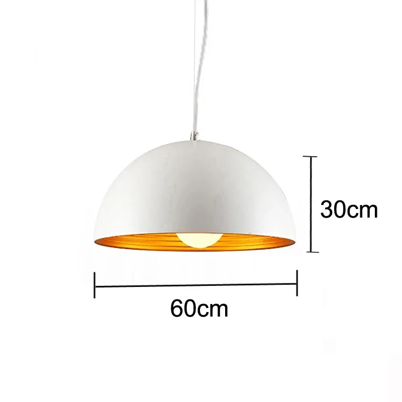 Suspension moderne demi-boule double couche