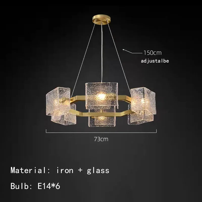 lustre en verre motif eau pour décoration intérieure style créatif