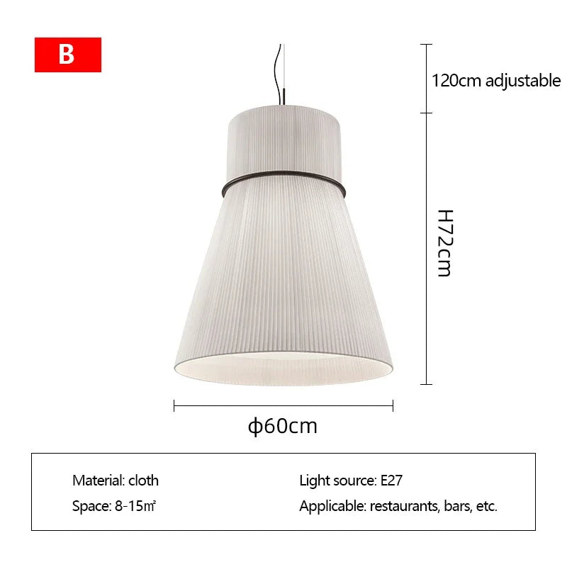 suspension moderne en tissu pour éclairage intérieur décoratif