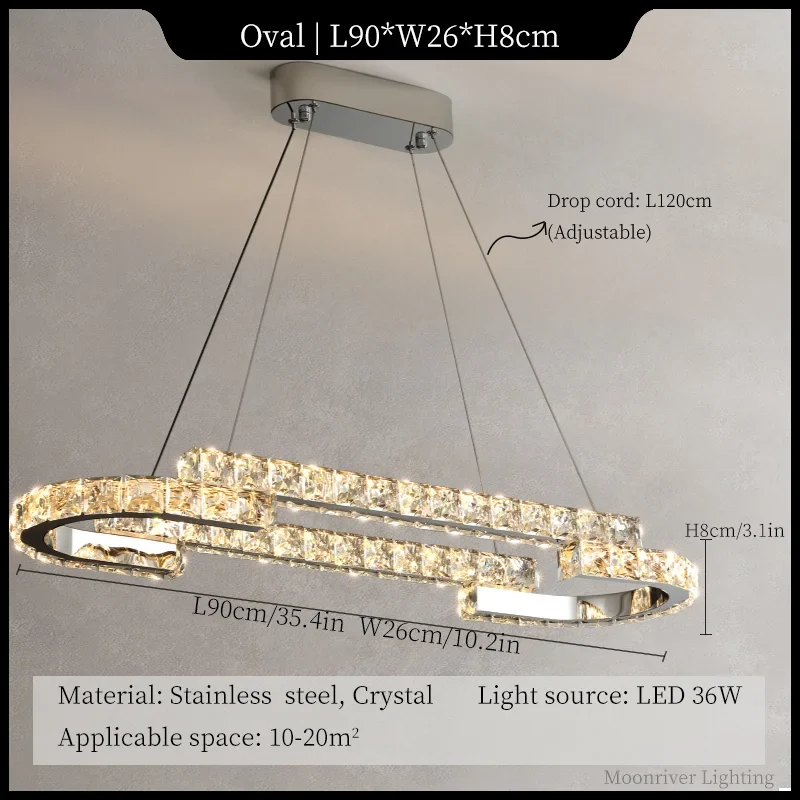 lustre en cristal de style italien pour décoration intérieure 2024