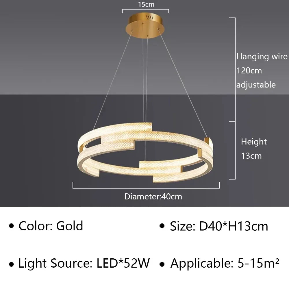 suspension moderne en led pour décoration intérieure élégante