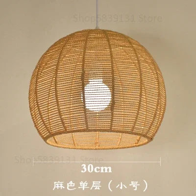 luminaire led nordique moderne en fer et corde de chanvre