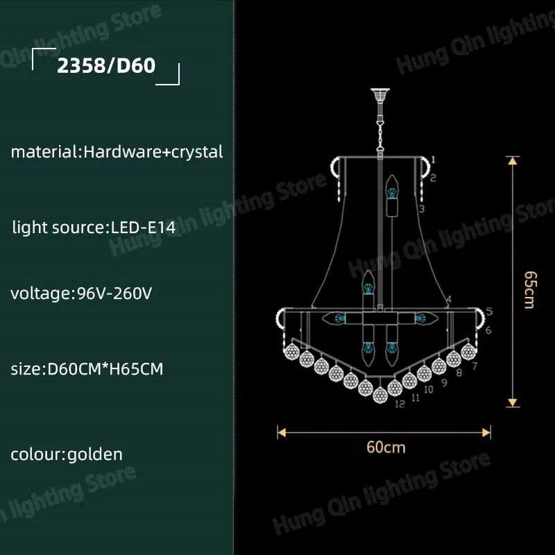 suspension en cristal moderne pour décoration intérieure élégante