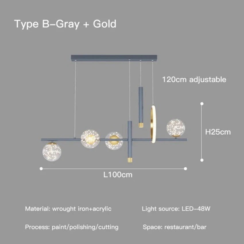 lustre led gypsophile verre gradation à distance design moderne décor intérieur