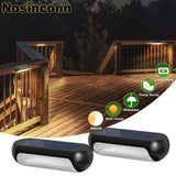Solar Deck Lights, 2Pack Solar Fence Lights Outdoor Waterproof Warm White/Cool White Solar Step Lights For Garden, Stairs, Fence