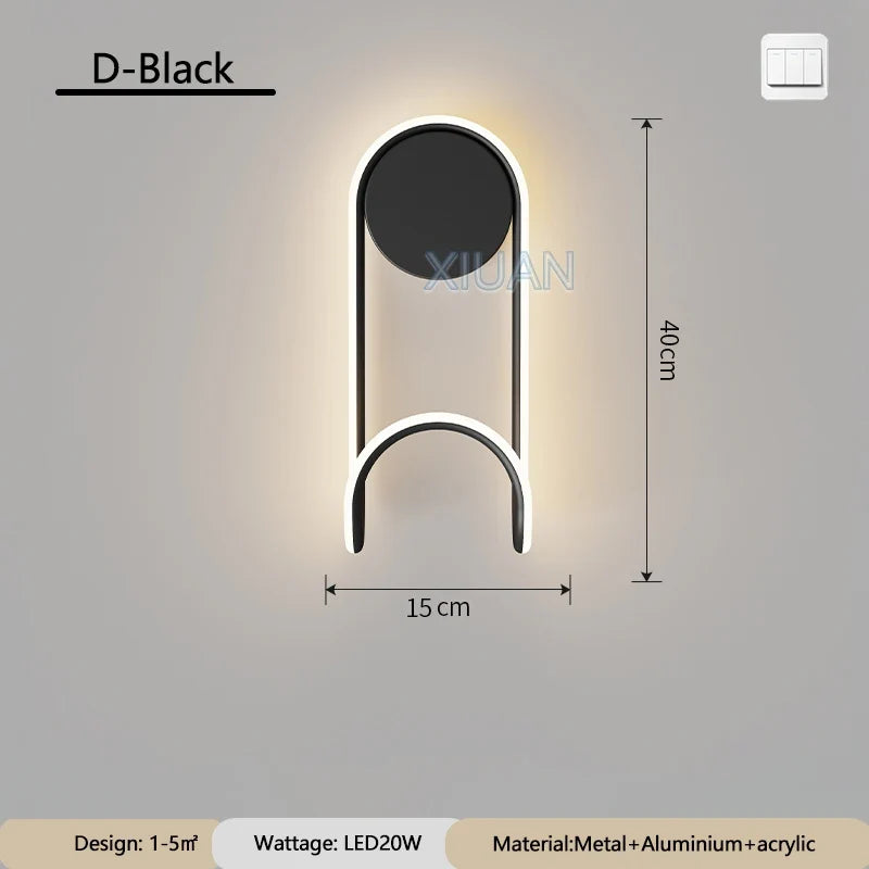 applique murale led en spirale moderne en aluminium