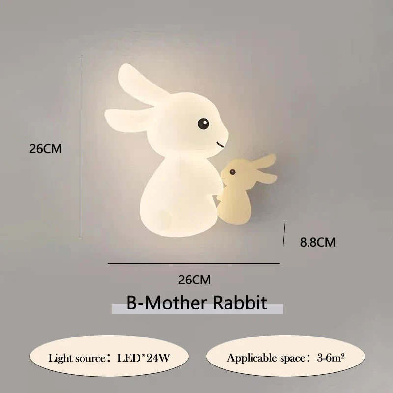 applique murale lapin mignon pour chambre d'enfant créative et ludique