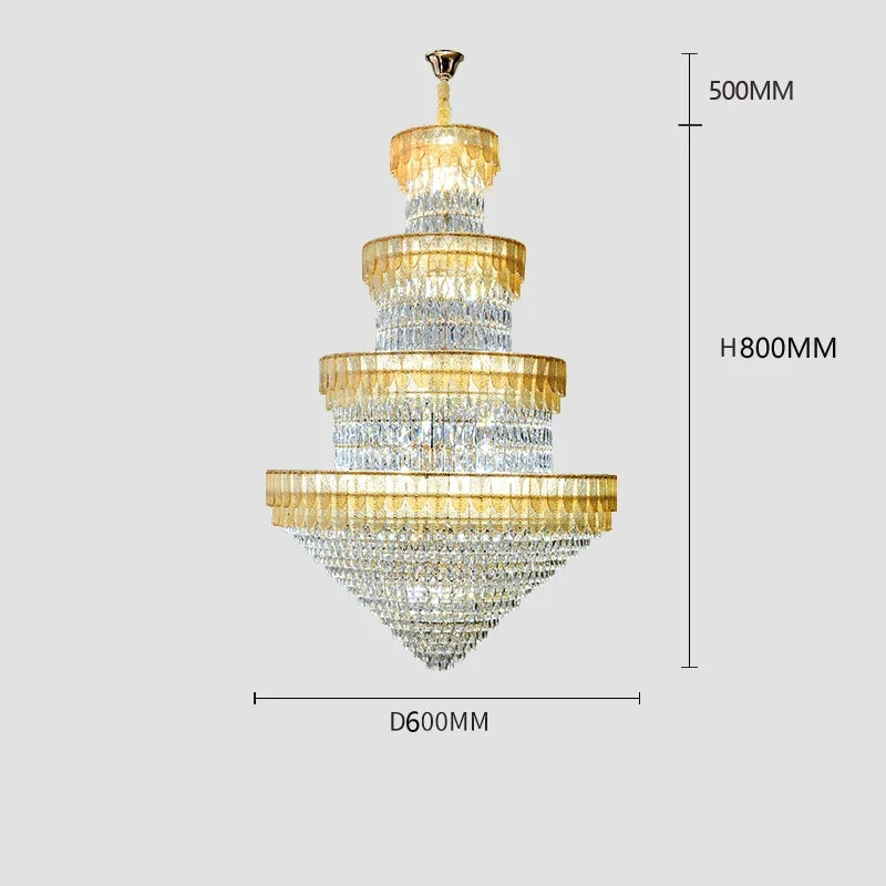 lustre luxe cristal design contemporain pour salon et hôtel