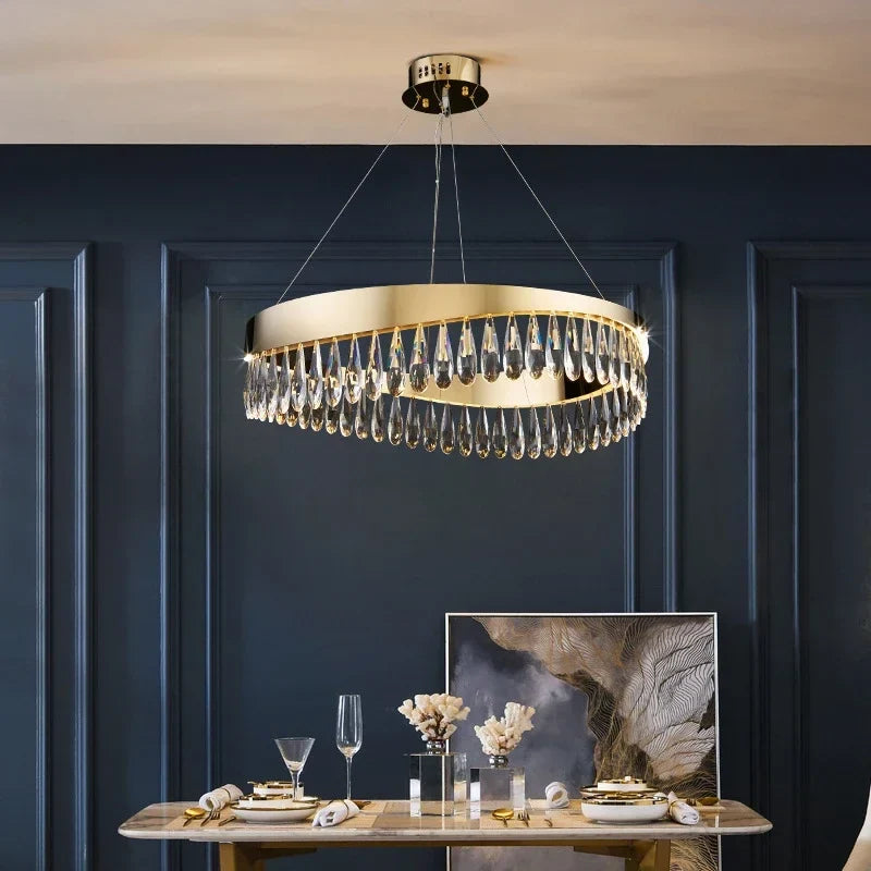 lustre en cristal de luxe pour éclairage décoratif intérieur