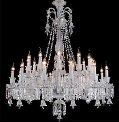 lustre en cristal transparent pour un éclairage élégant et raffiné