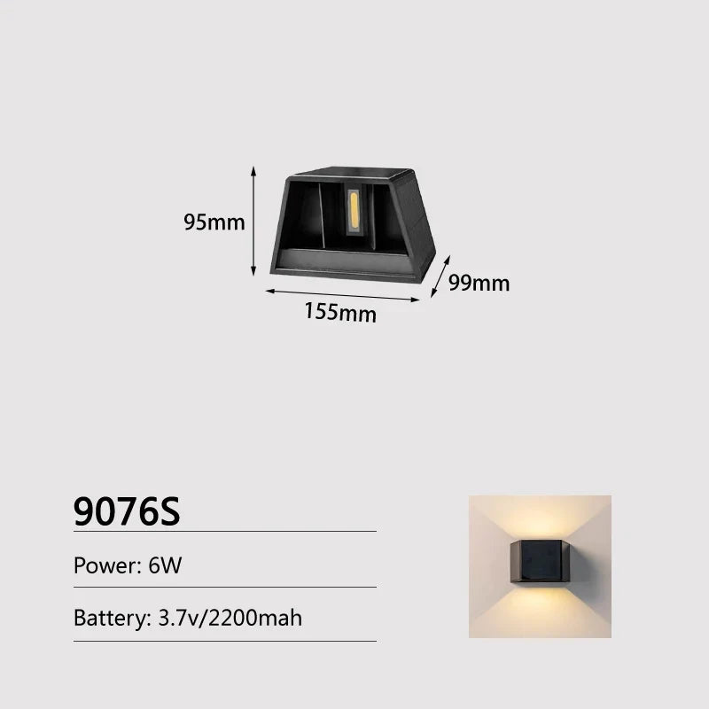 JoollySun Applique murale solaire sans fil lumière extérieure appliques murales LED pour Garage cour jardin haut et bas lampe alimentée par la lumière du soleil