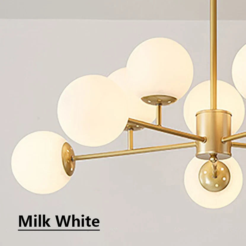 sandyha moderne led lustre en verre moléculaire de luxe
