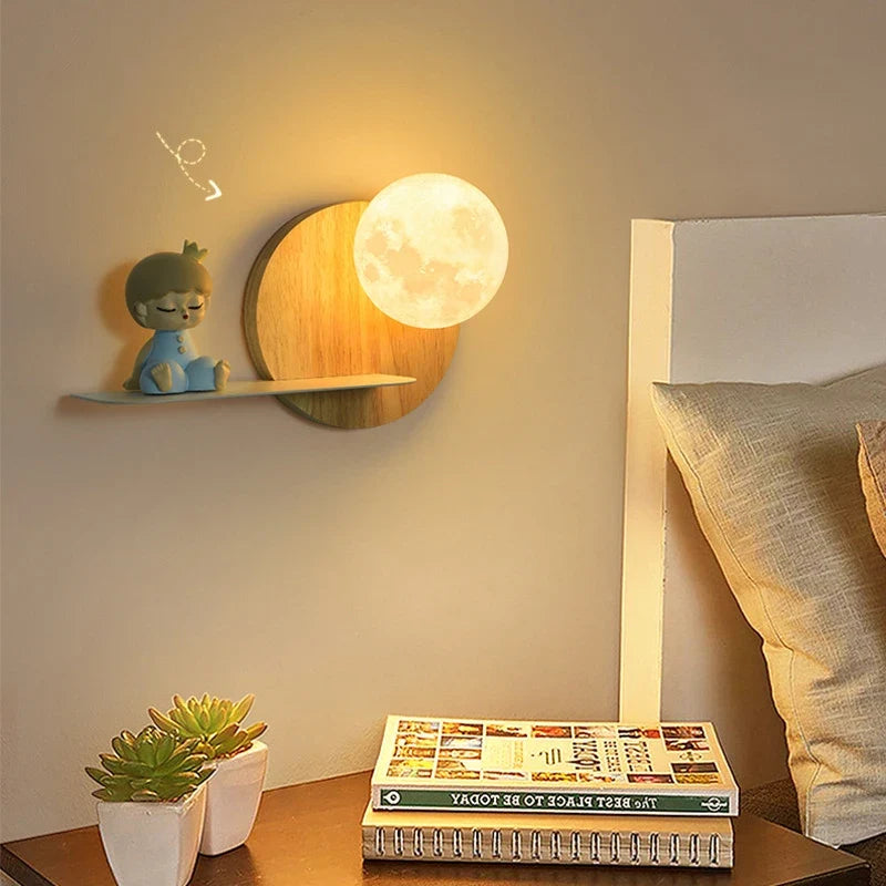 applique murale led moderne créative astronaute pour enfants