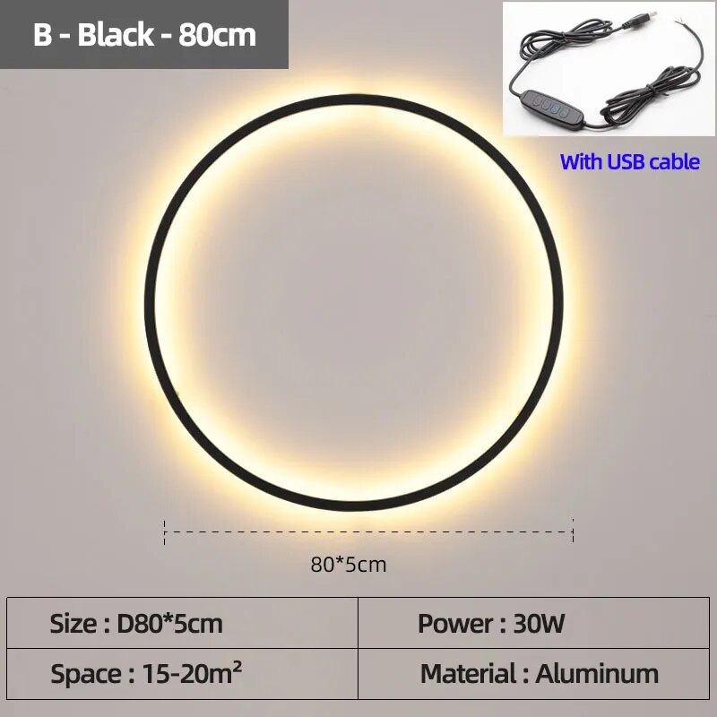 applique murale led lumières intérieur cercle fond décoration
