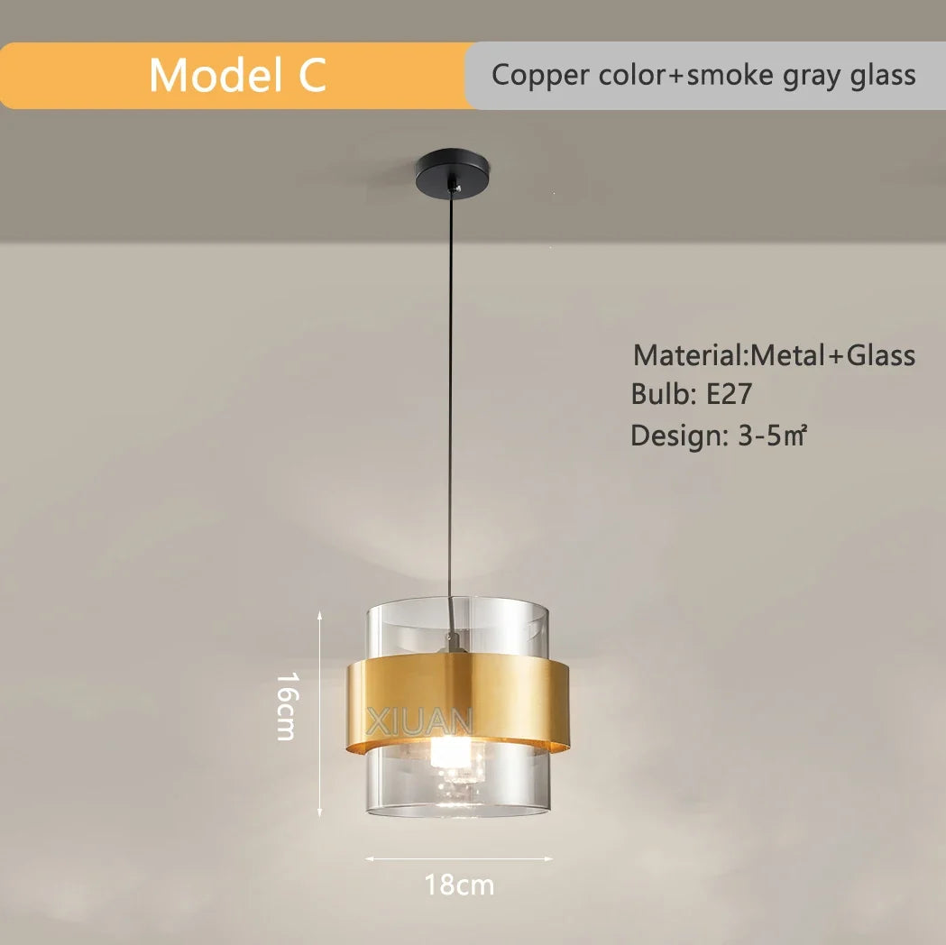 suspension nordiques de luxe en cuivre et verre