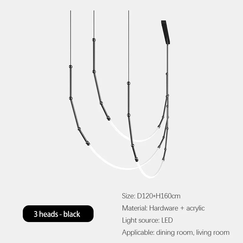 lustre minimaliste moderne italien led créative en bambou