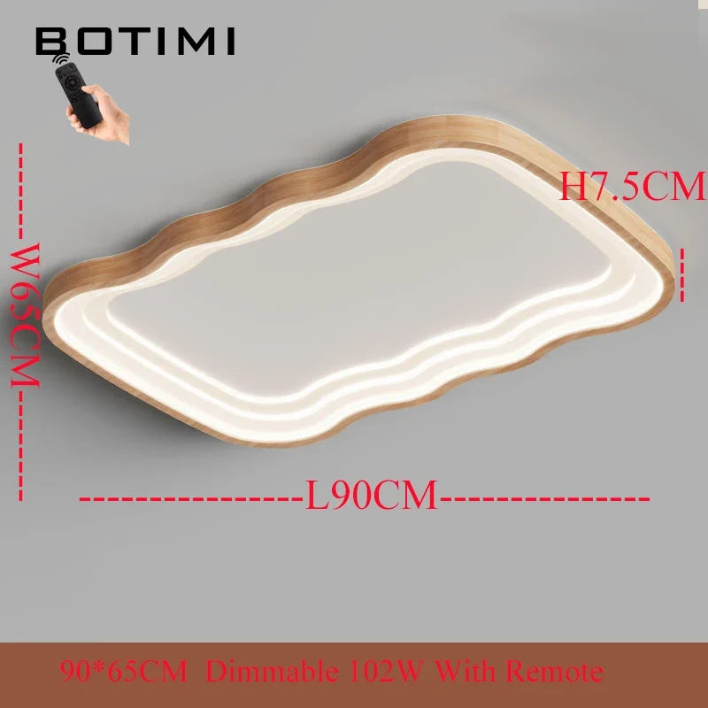 Plafonnier LED rectangulaire en bois