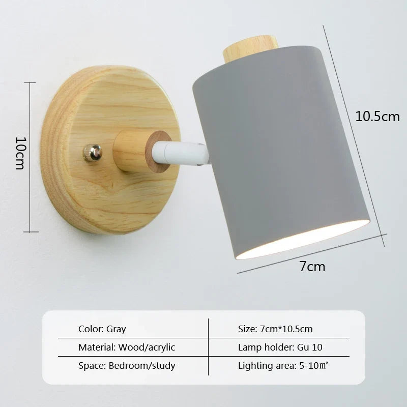 Applique murale nordique lampe de chevet avec interrupteur prise ue/UL Macaron Gu10 Lustre applique étude chambre moderne décor luminaire