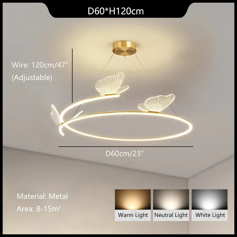 lustre papillon moderne design créatif pour décoration intérieure
