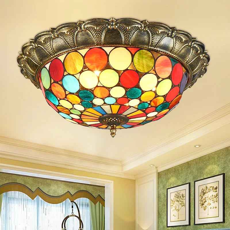 plafonnier led vitrail classique pour éclairage intérieur décoratif