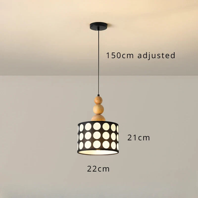 lustre rétro à pois en noyer pour décoration intérieure